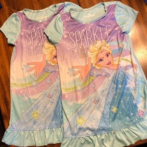 Matching Elsa nightgowns for little Frozen fans
